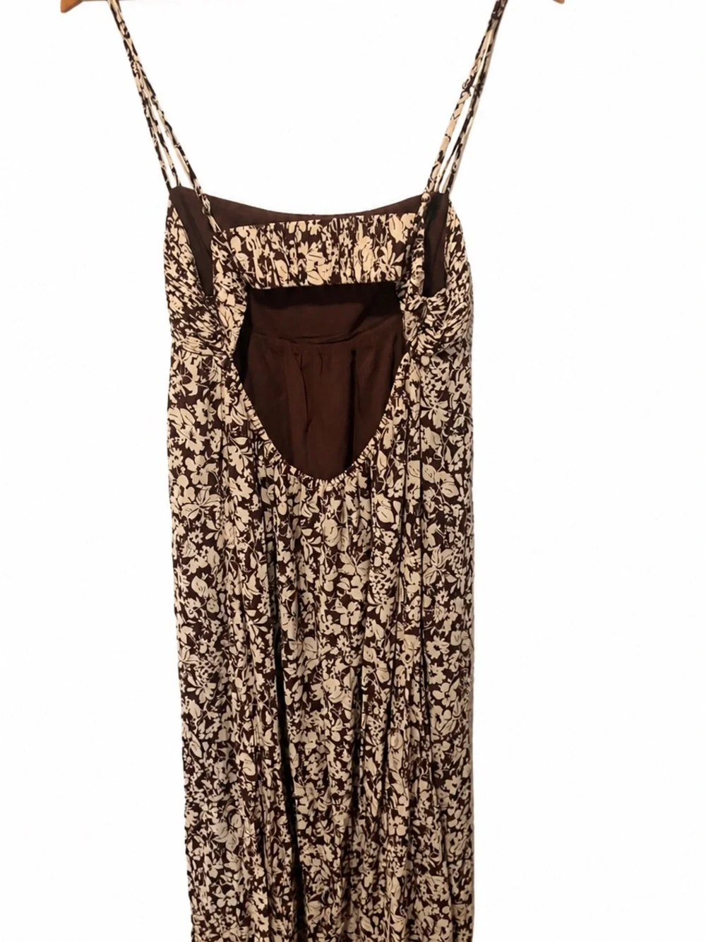 Abercrombie & Fitch Brown and Cream Floral Maxi Dress